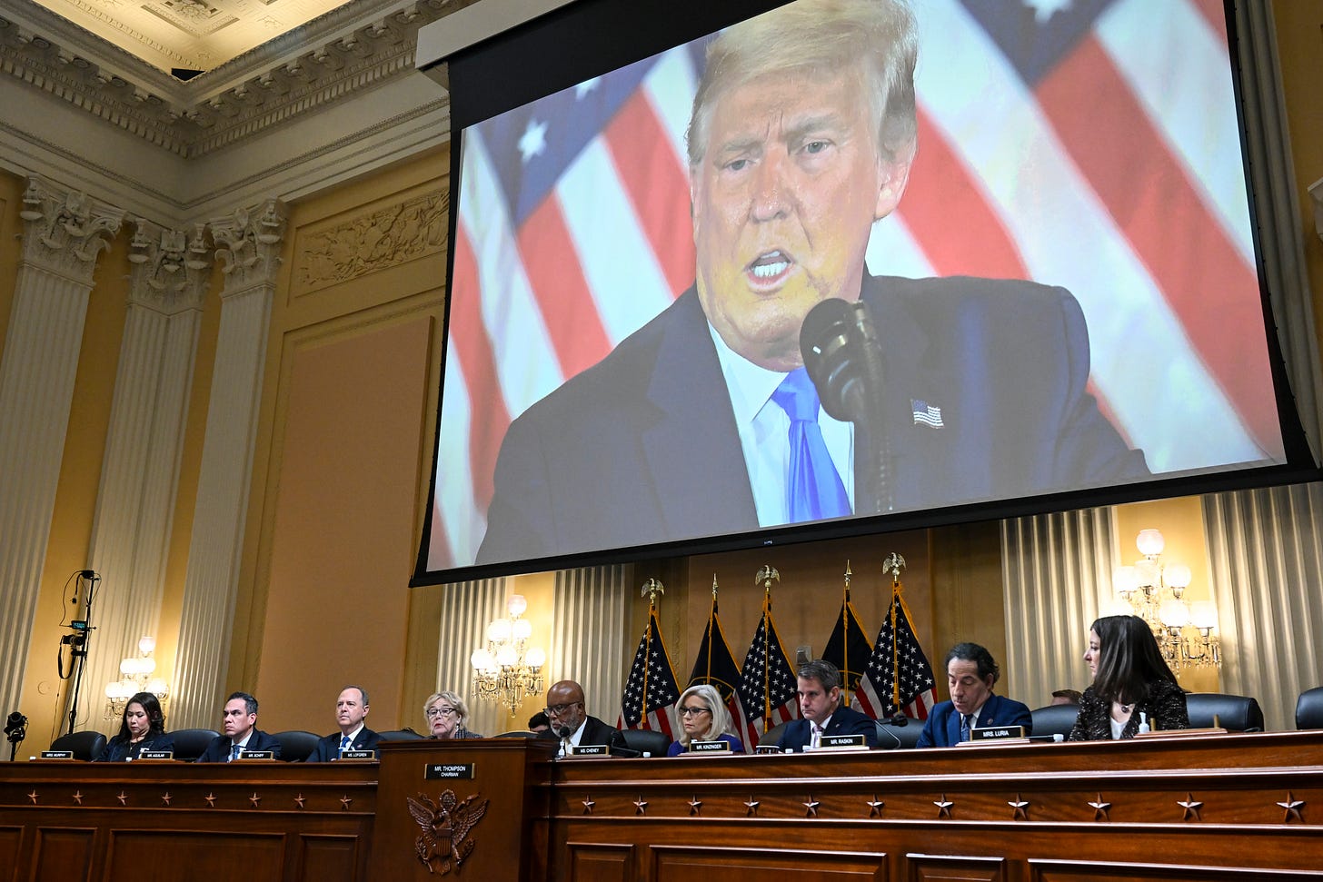  The January 6th Committee meets for its final session on Capitol Hill on December 19, 2022. (Photo by Matt McClain for The Washington Post via Getty Images)