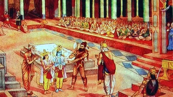 Parashurama and Rama and Lakshman