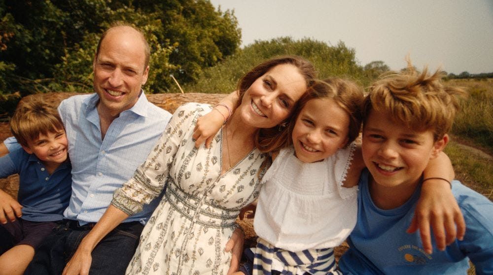 The Prince and Princess of Wales with their children