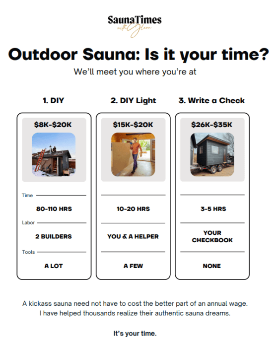 backyard sauna three options
