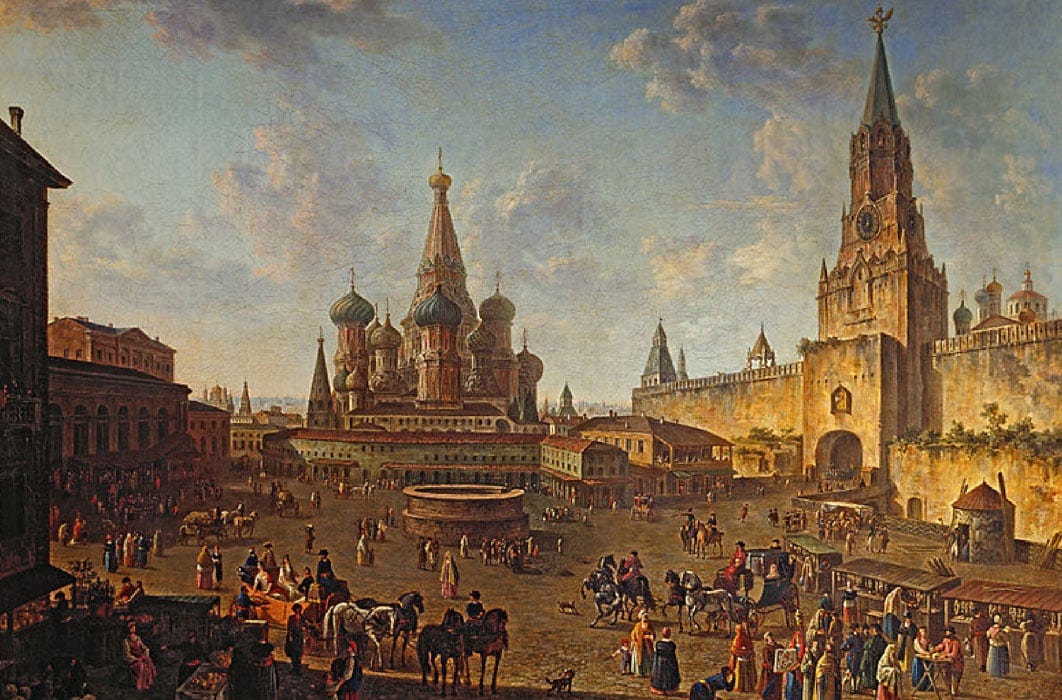 Red Square in Moscow by Fyodor Alekseyev  (–1824)(Public Domain)