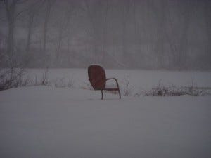The chair at the pond