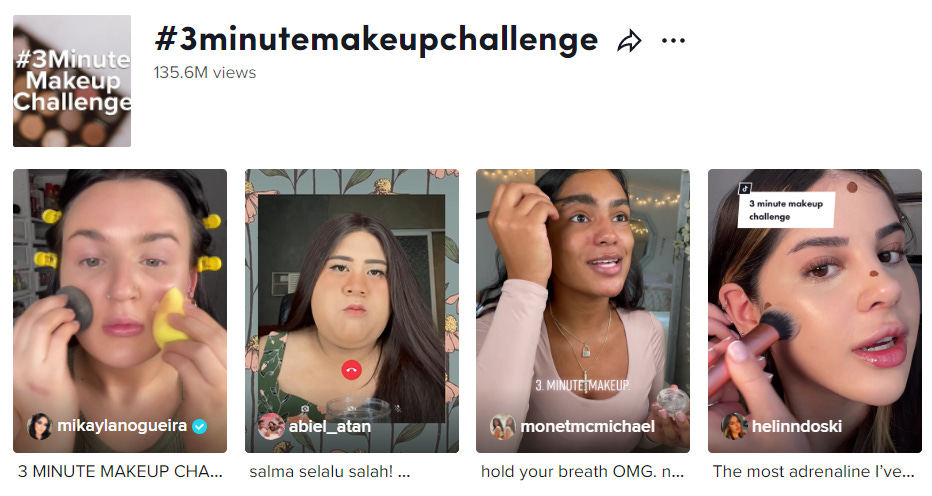 3 minute makeup tiktok challenge