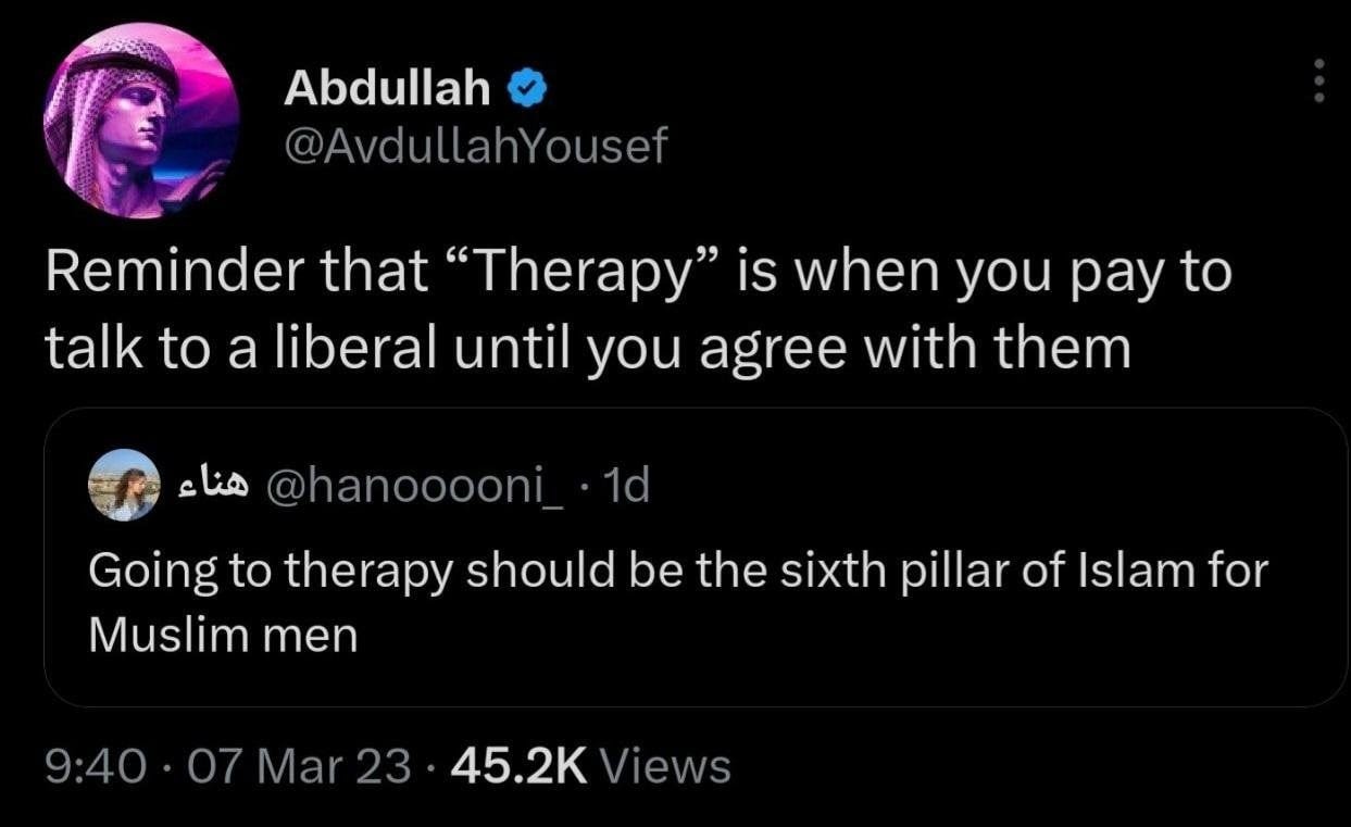 All therapists are liberals : r/facepalm