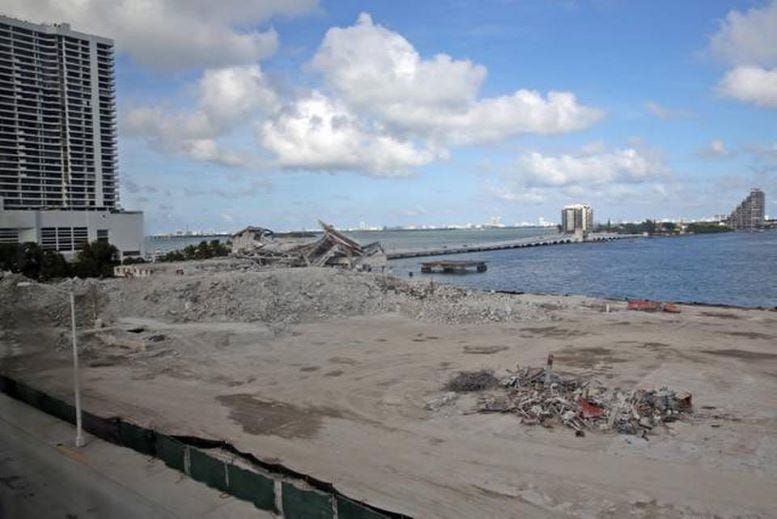 The former site of the Miami Herald building in March of 2015.