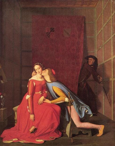 This image has an empty alt attribute; its file name is 1819-jean-auguste-dominique-ingres-gianciotto-discovers-paolo-and-francesca.jpg