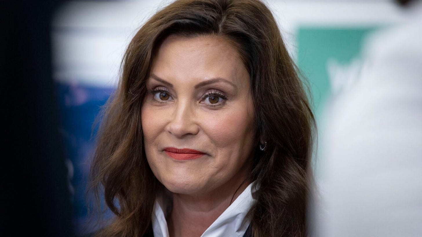 Michigan Governor Gretchen Whitmer meets with volunteers for canvass kickoffs on Michigan Primary Election Day on August 2, 2022 in Grand Rapids, Michigan.