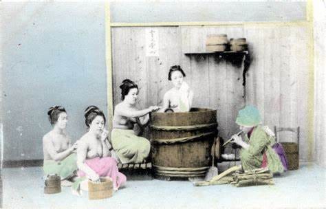 Ofuro (bath) culture, c. 1910. | Old Tokyo