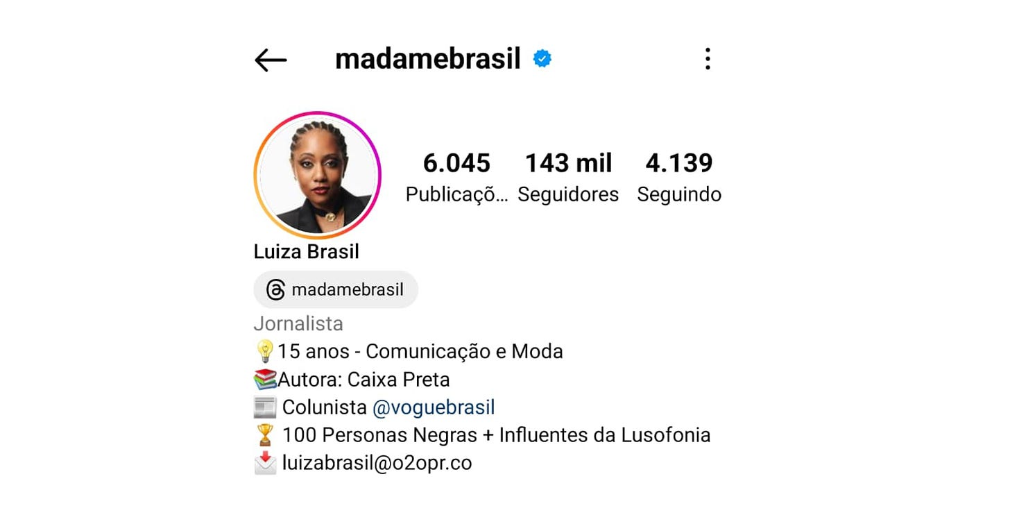 Luiza Brasil @madamebrasil