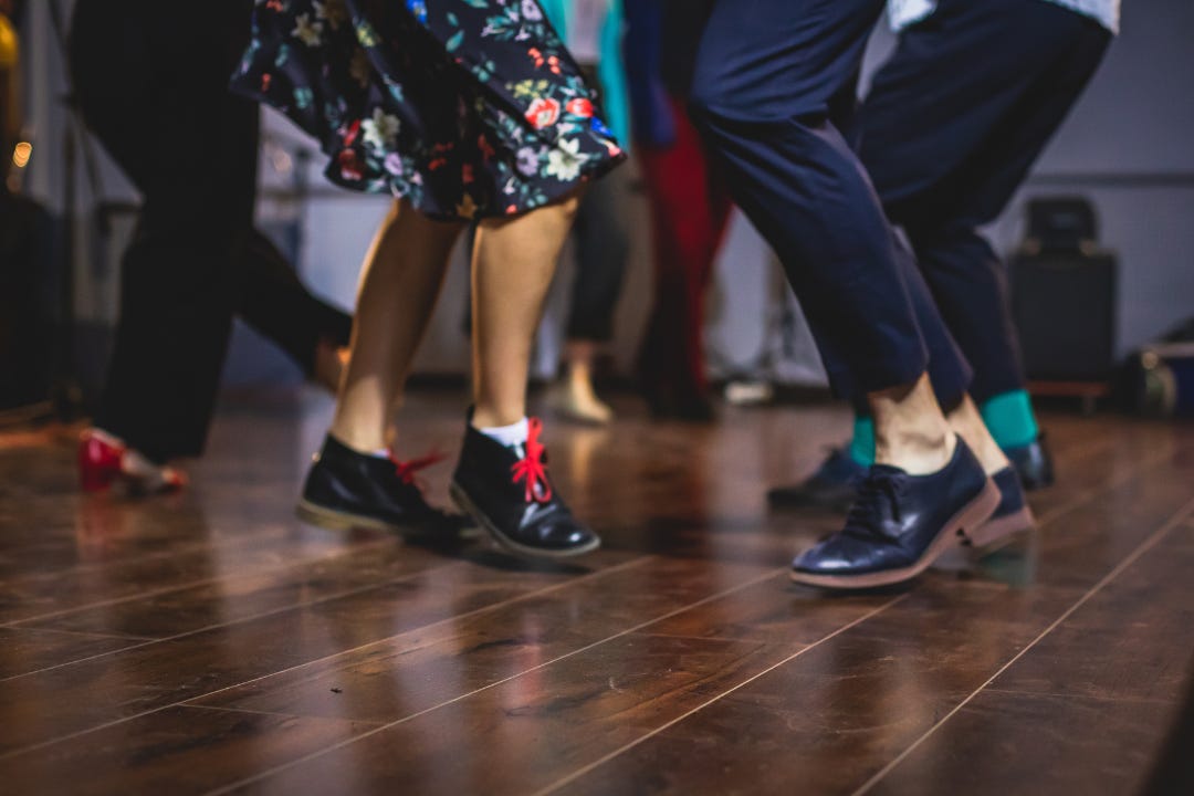 the feet of people dancing