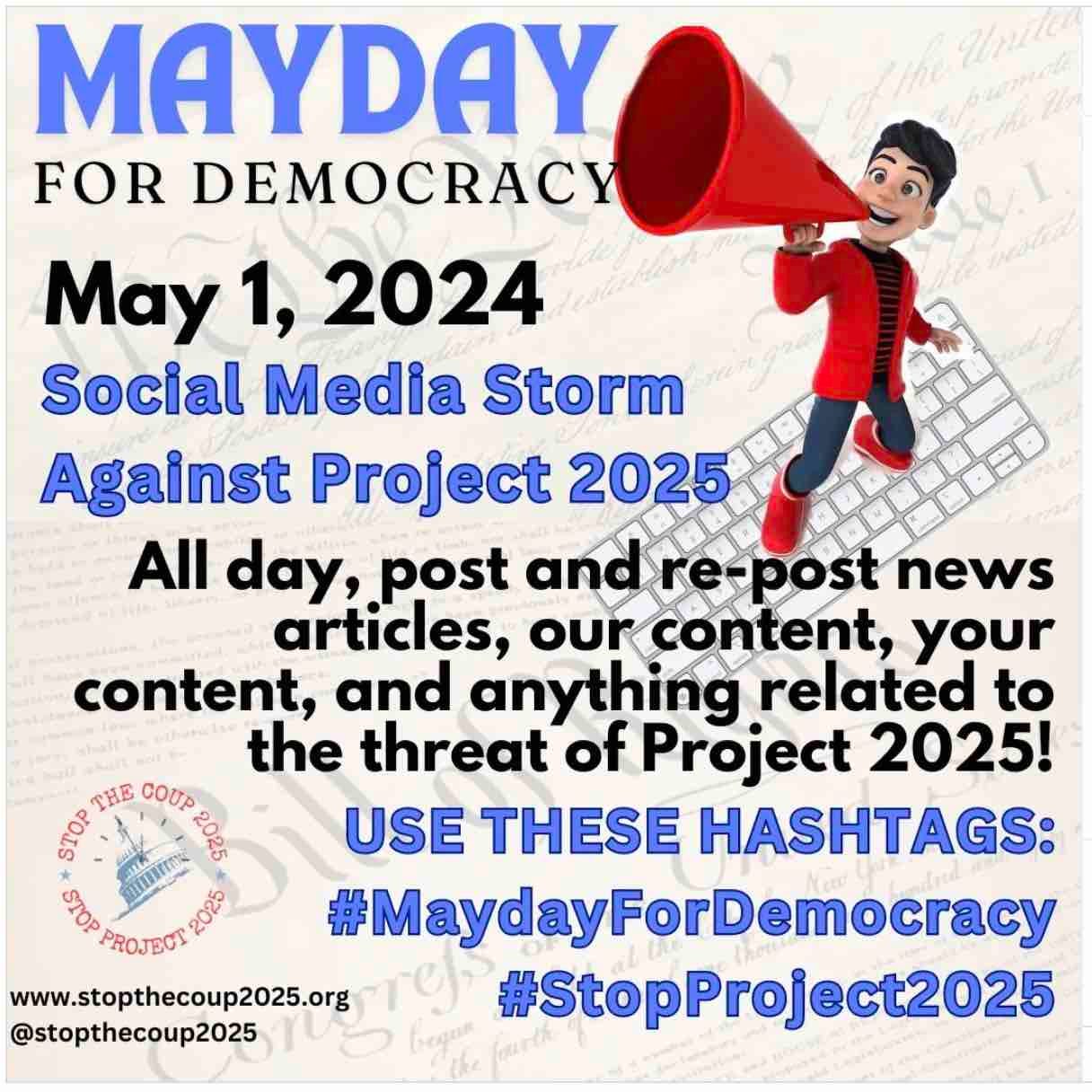 MayDay for democracy. Stop The Coup 2025