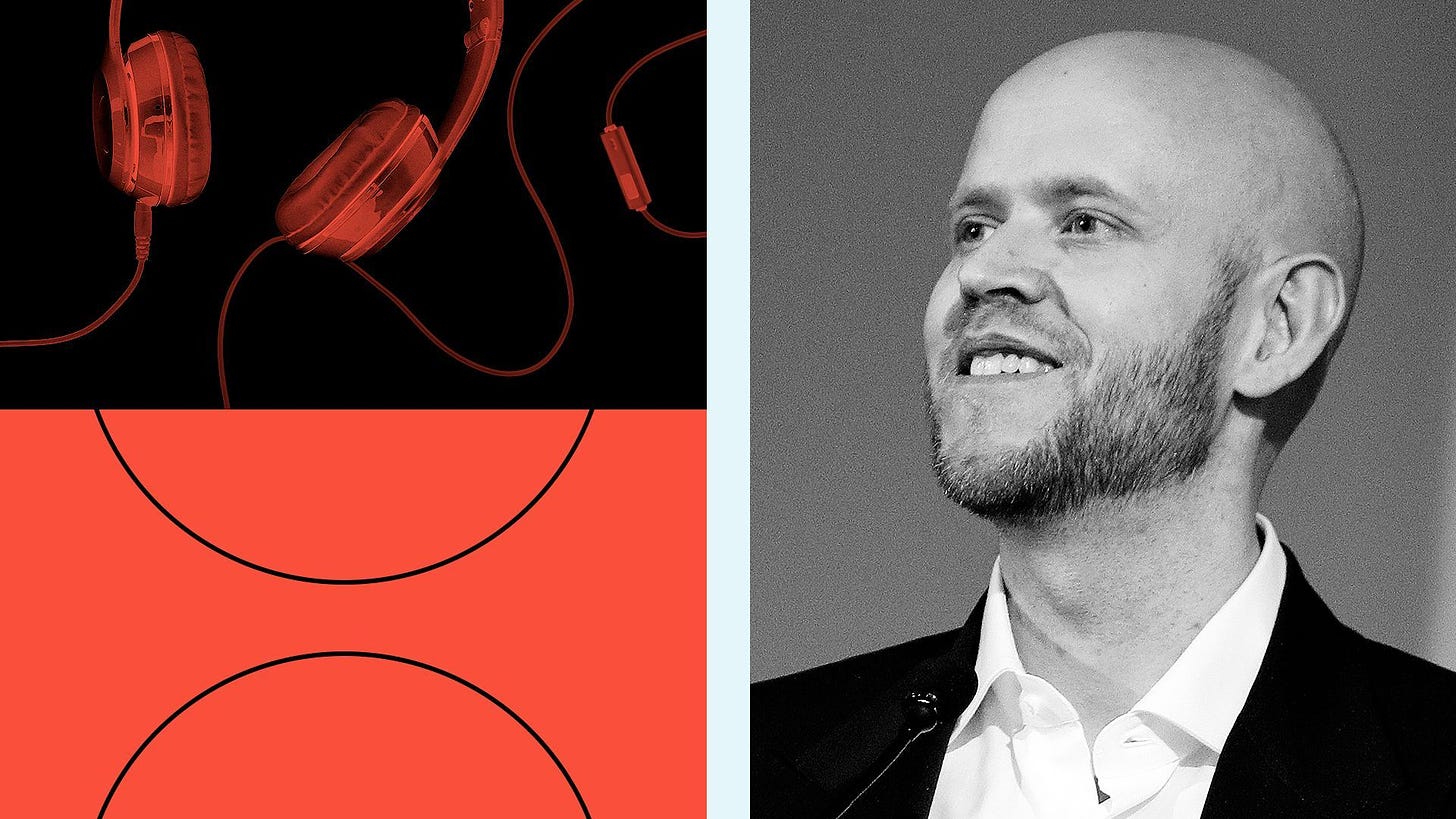 Photo illustration of Spotify CEO Daniel Ek