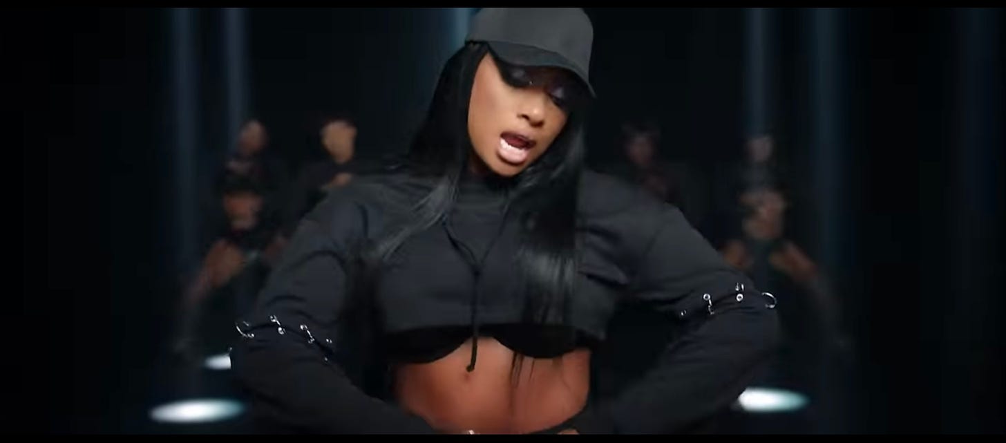 Rapper Megan Thee Stallion in her video for her song, Body.