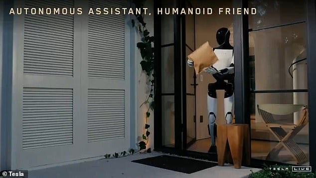 Musk's video showed the robots carrying out household chores