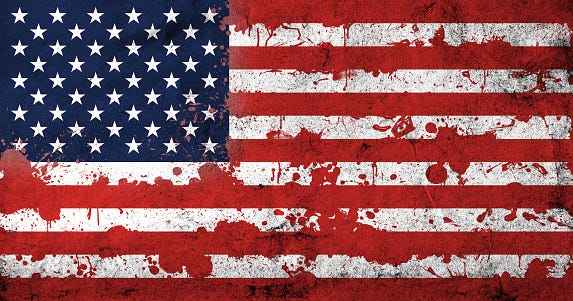 American Flag With Blood Stains Usa National Flag With Blood Splatters Old  Retro Grunge Vintage Style Texture Large Image Stock Photo - Download Image  Now - iStock