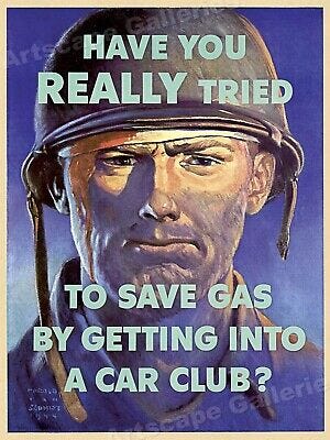 Have You REALLY Tried? Save Gas!" 1940s WWII Rationing Poster - 24x32 | eBay