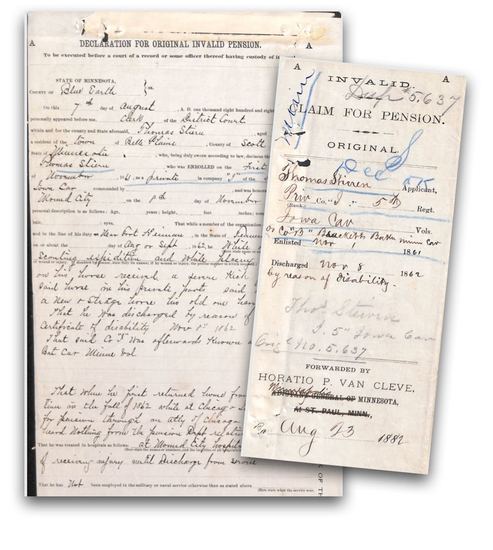 Image of a Civil War-era form with handwriting describing a solider’s physical condition. Image of a Civil War-era form with handwriting describing a solider’s physical condition.