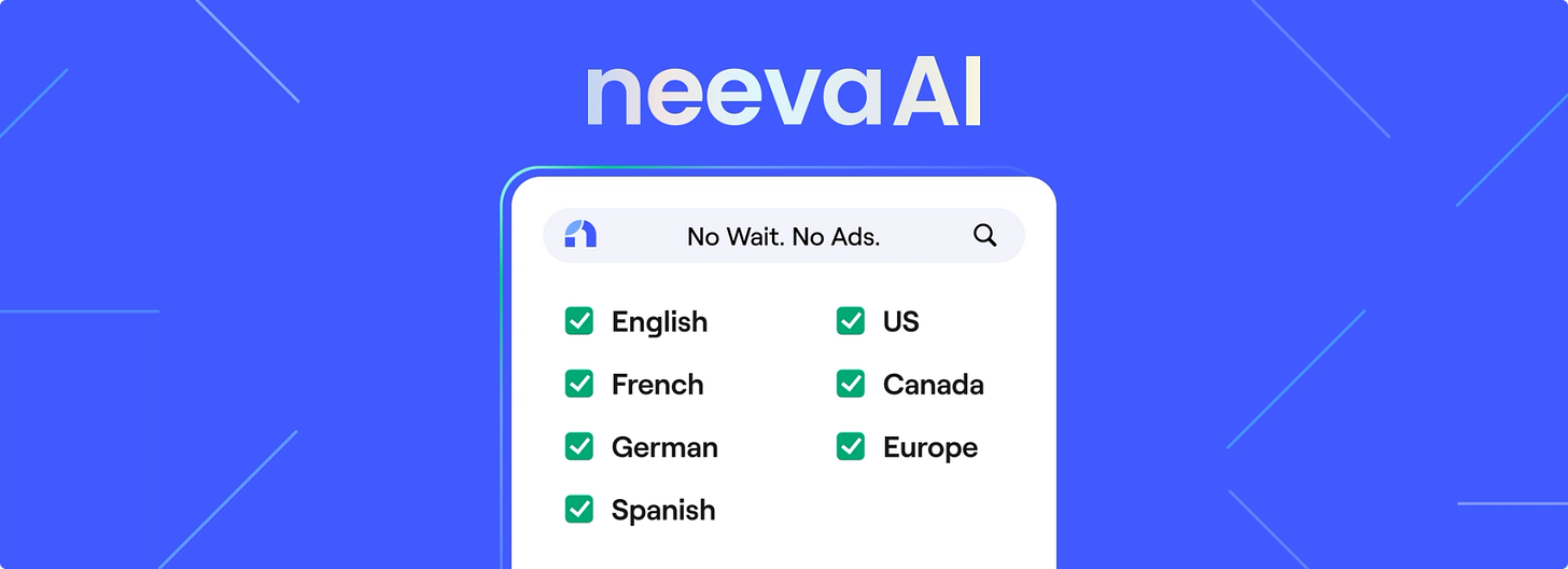 Today we are thrilled to launch NeevaAI in Europe and Canada. NeevaAI harnesses the power of artificial intelligence (AI) to deliver an experience that combines the best of large language models such as ChatGPT with the authority and timeliness of search. 