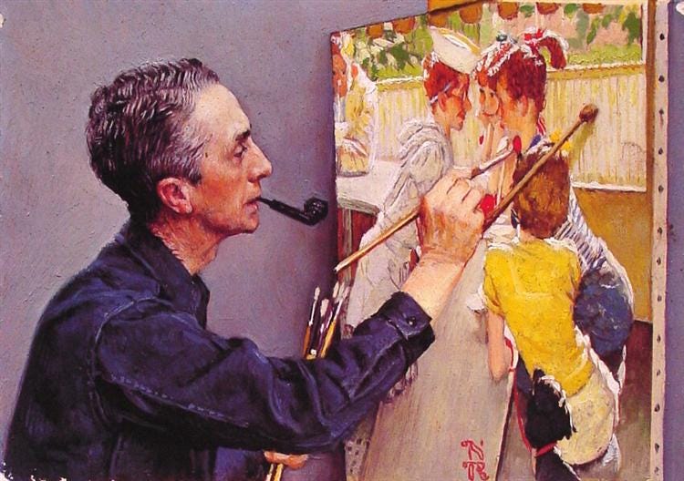 portrait-of-norman-rockwell-painting-the-soda-jerk-1953.jpg!Large.jpg (750×528)