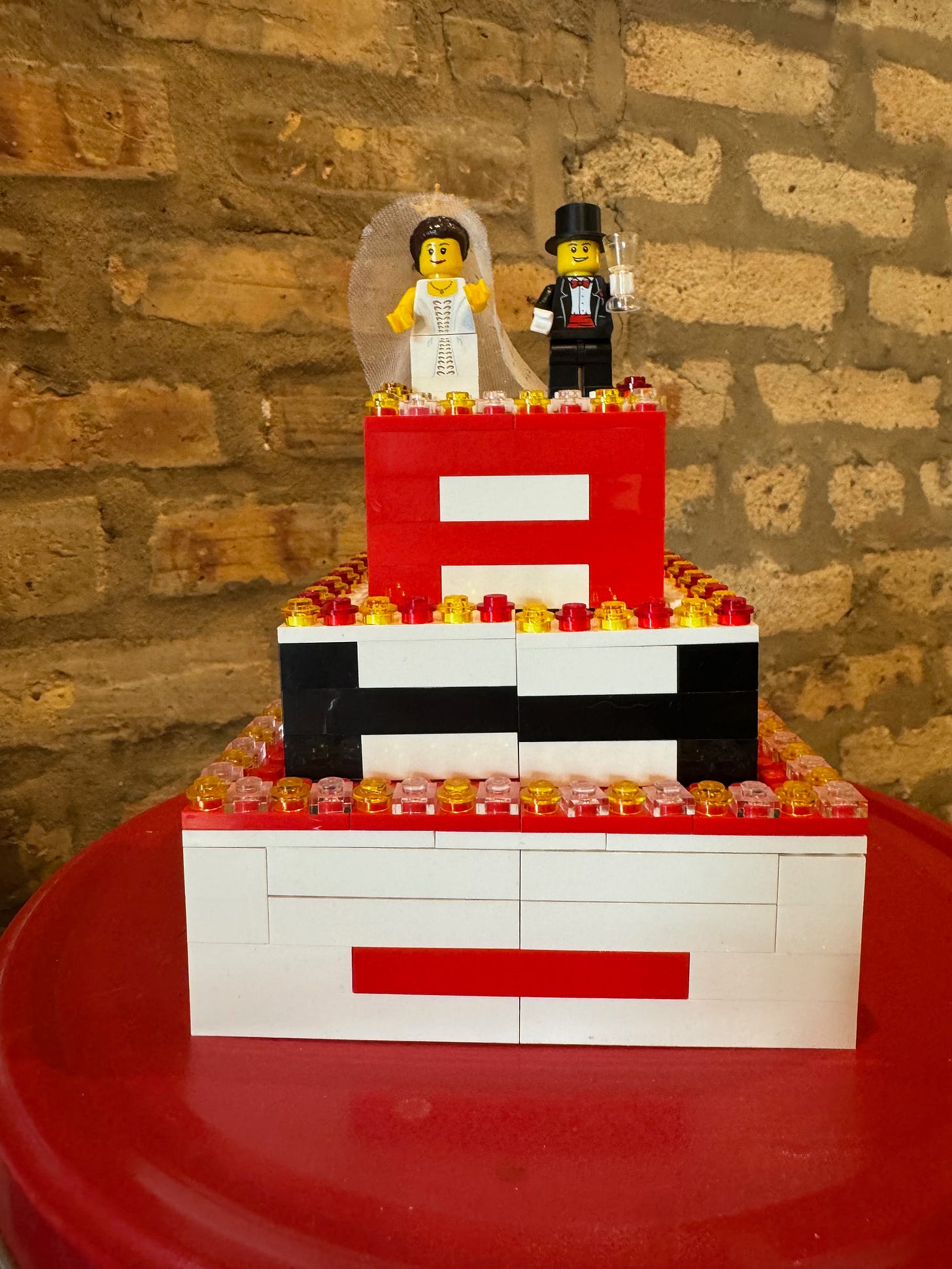 Wedding cake made of Legos