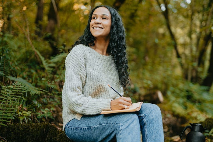 A happy writer. A happy writer.