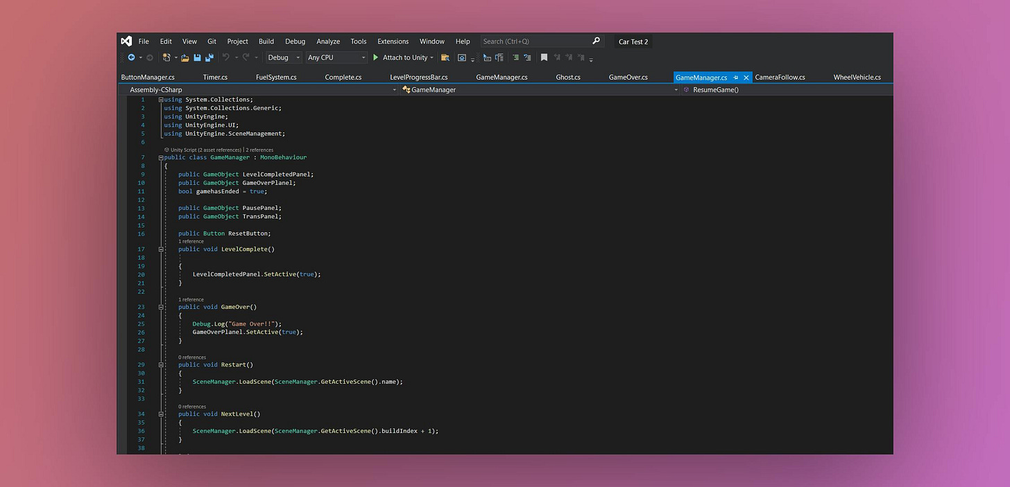 Typical code you’d have to deal with in-game development