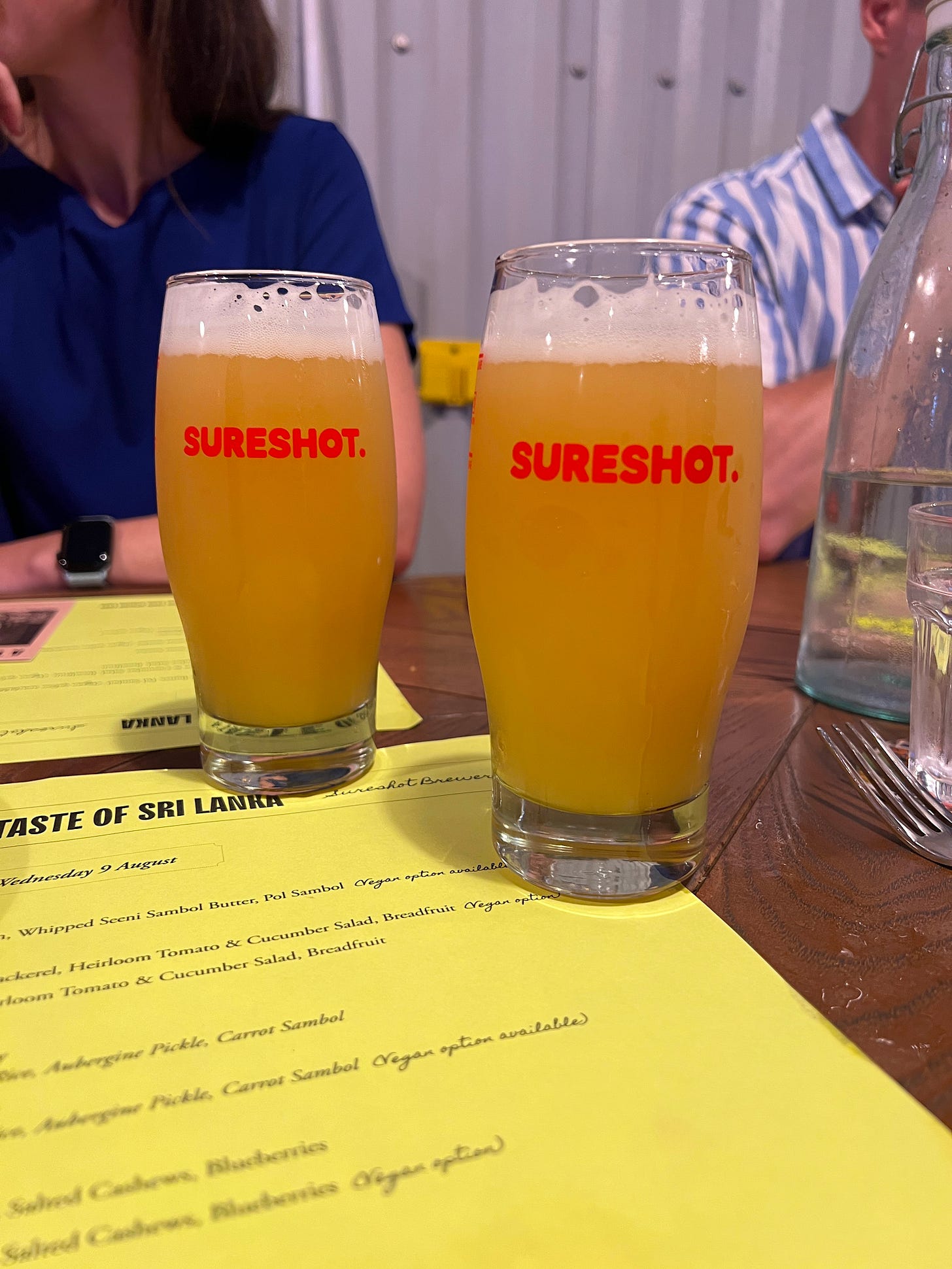 schooners of beer from sureshot