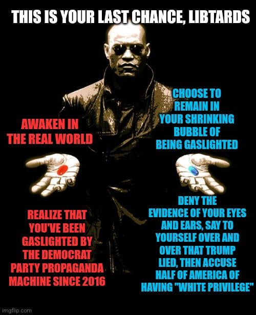 r/ConservativeMemes - There are still a few who choose to OD on the blue pill...