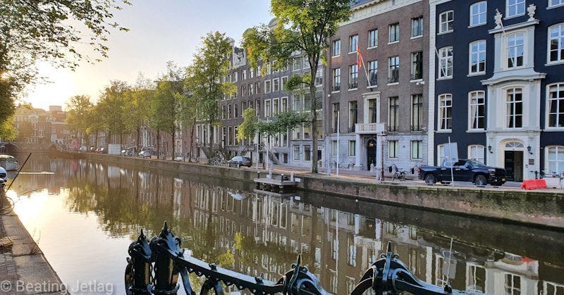 A view of the Amsterdam canals, Netherlands