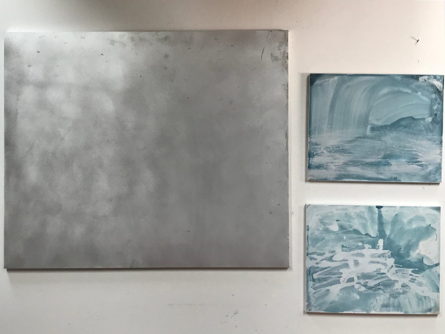 Three Blank canvases in my studio