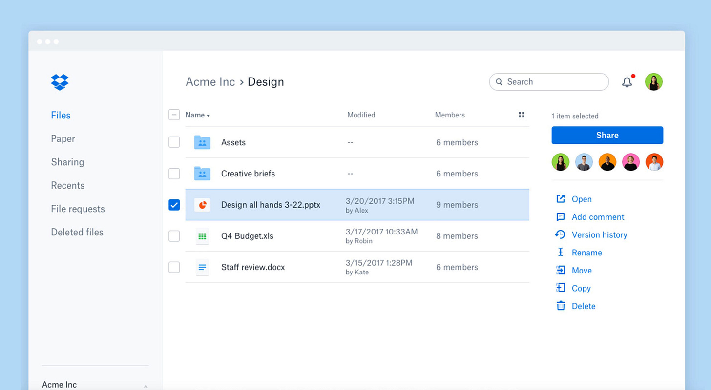 Dropbox Redesigns its UI for Better UX | Web Designer Depot