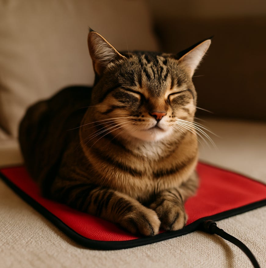 Cat on mat