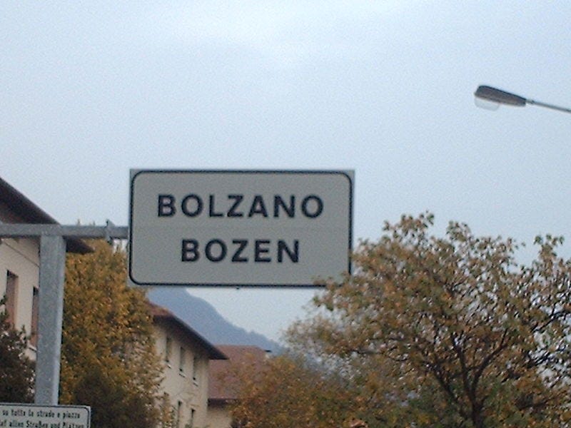 File:Bolzano Bozen road sign.JPG