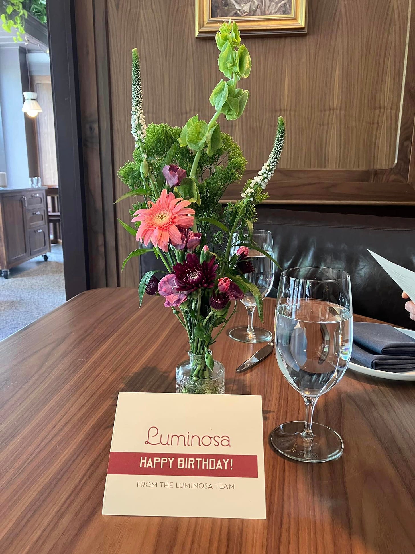 May be an image of amaranth and text that says 'Luminosa HAPPY BIRT BIRTHDAY! HAPPYBIRTHDAY! T FROM FROMTHELUMINOSATEAM THE LUMINOSA EAM'