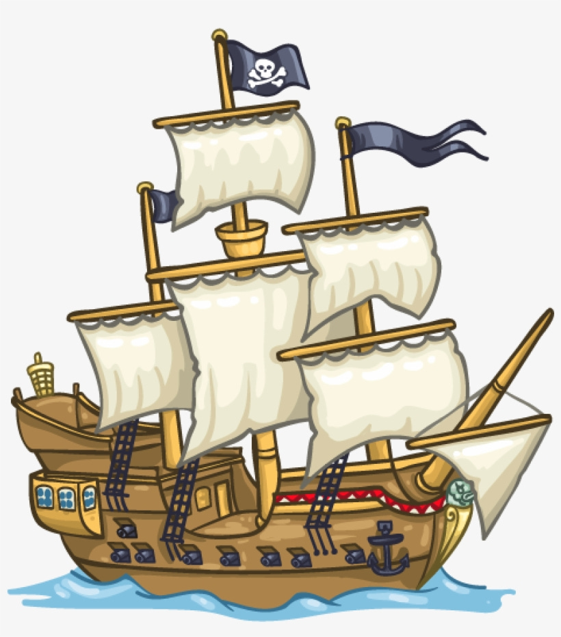 Pirate Ship - Cartoon Pirate Ship Art PNG Image | Transparent PNG Free  Download on SeekPNG
