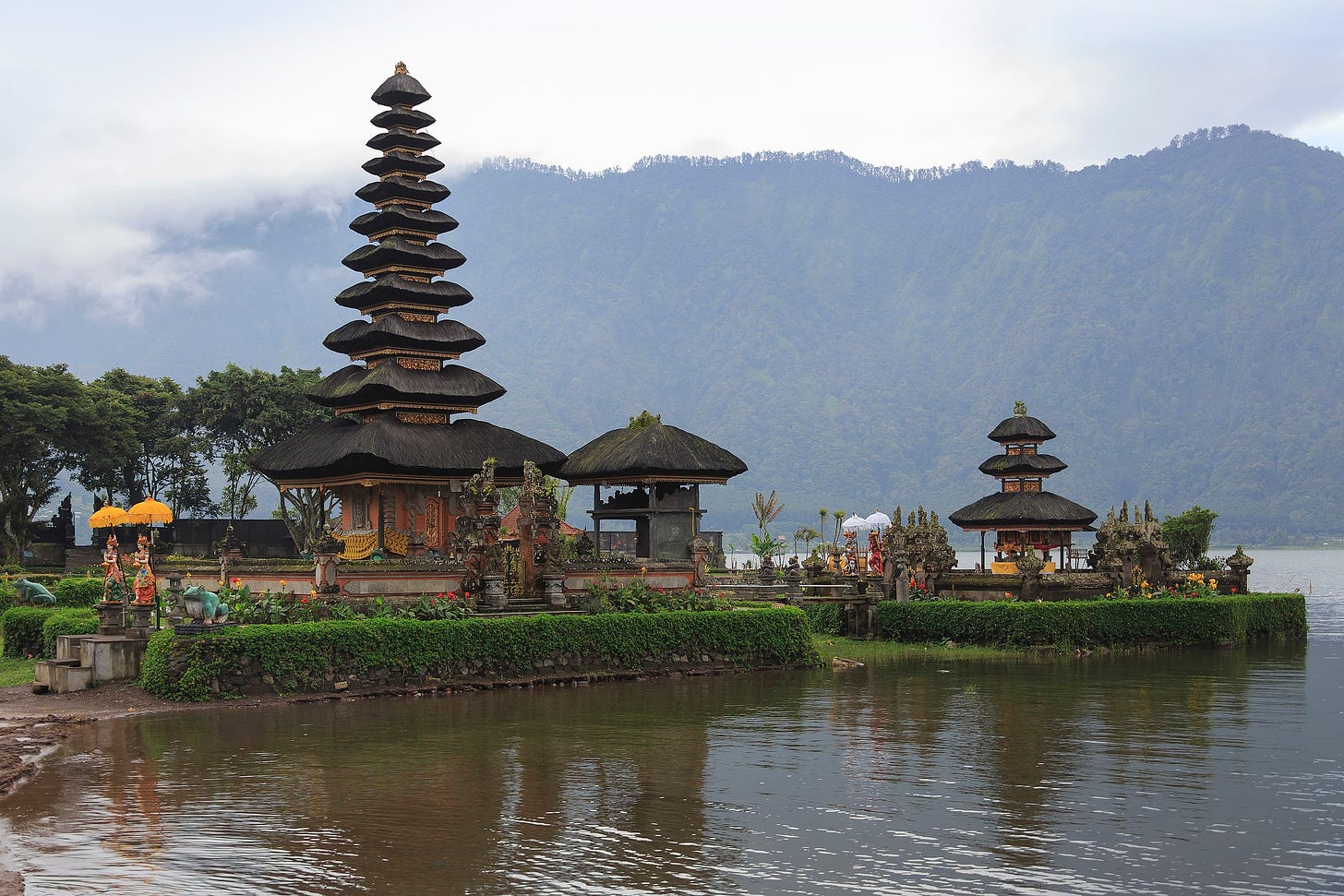 Pura Ulun Danu Bratan, a Balinese Hindu temple in a lake.