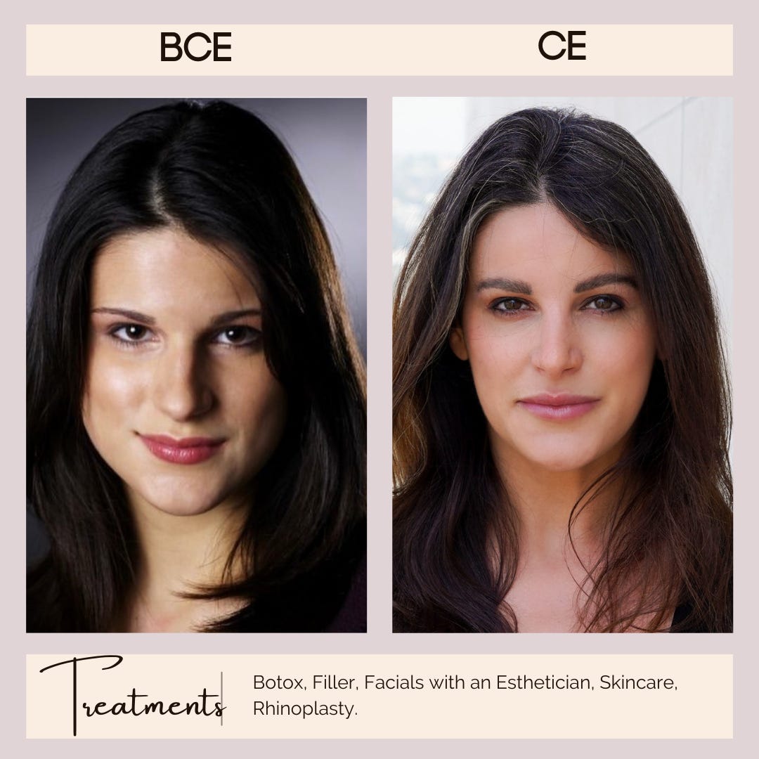 BCE 
CE 
Botox, Filler, Facials with an Esthetician, Skincare, 
Rhinoplasty. 