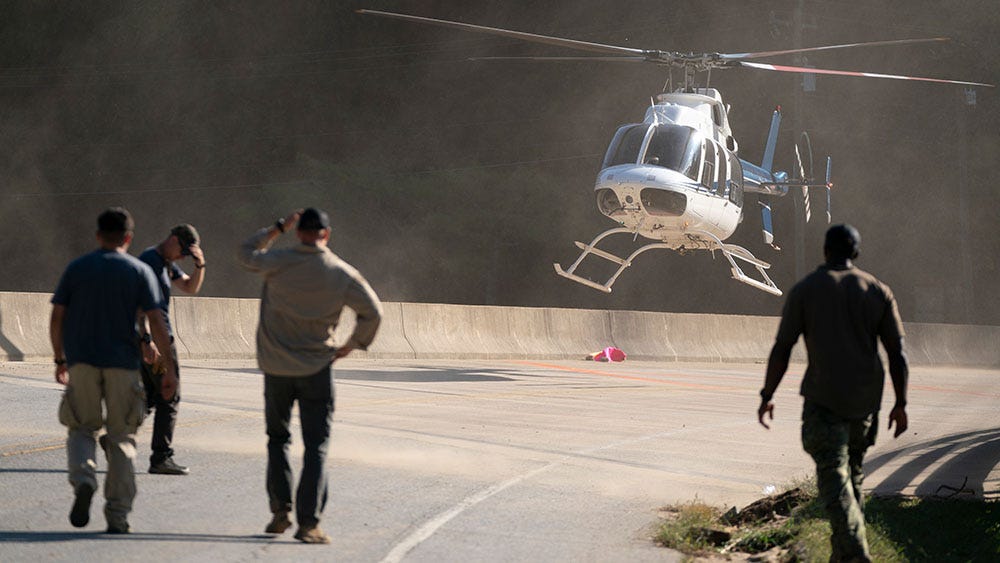 Private helicopters deliver more than 500,000 pounds of aid, supplies