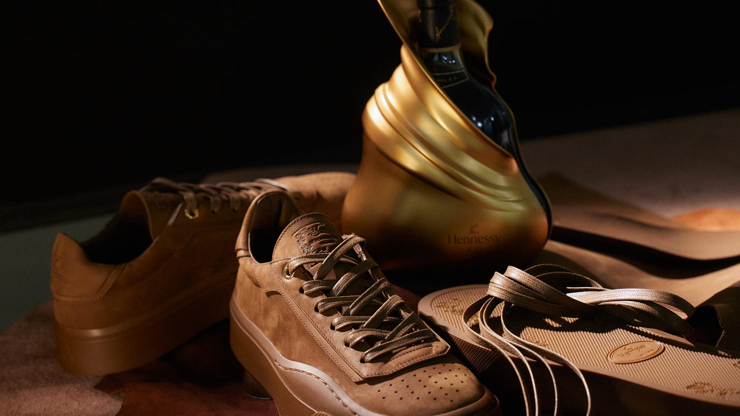 Kim Jones creates "glass of cognac in sneaker form" for Hennessy