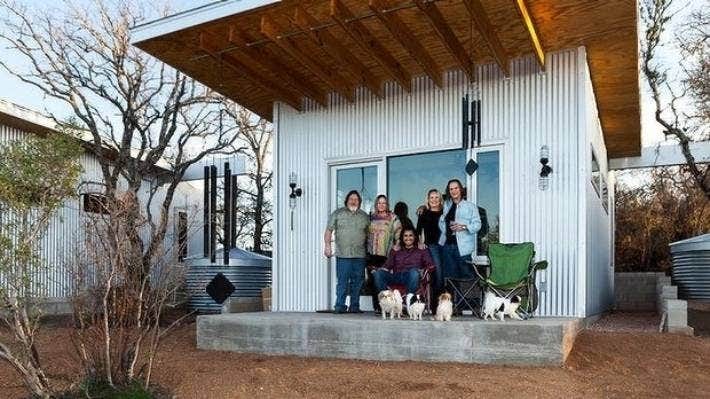 This group of friends have built their own compound on a block of land they bought together.