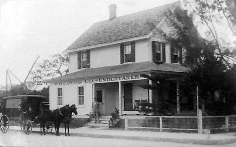 W.H. Combs Funeral home at NE First Avenue and NE First Street in 1912. 