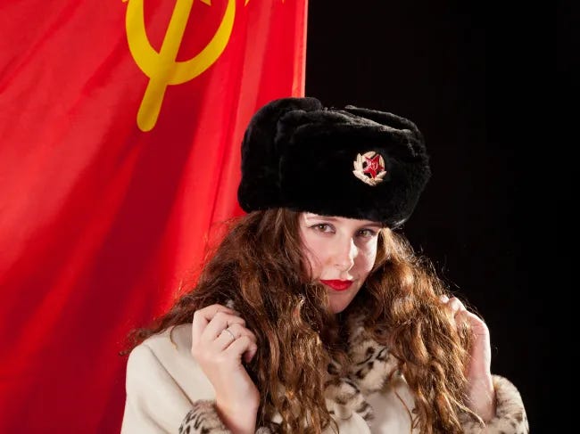 Communist young woman