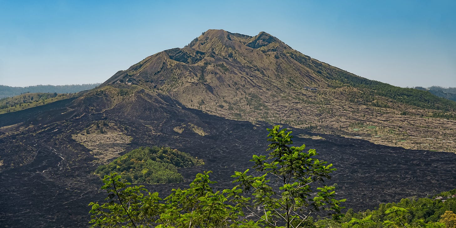 Mount Batur in the north of Bali.