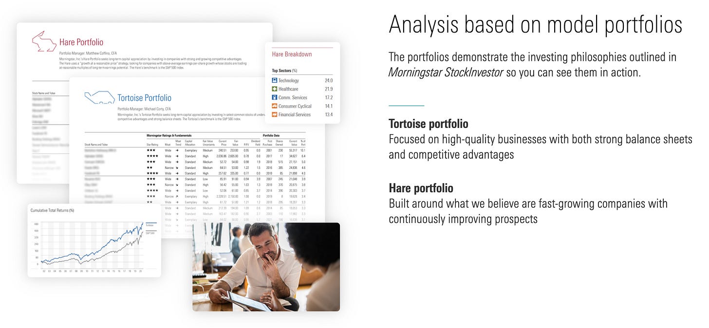 Morningstar StockInvestor Tortoise and Hare portfolios