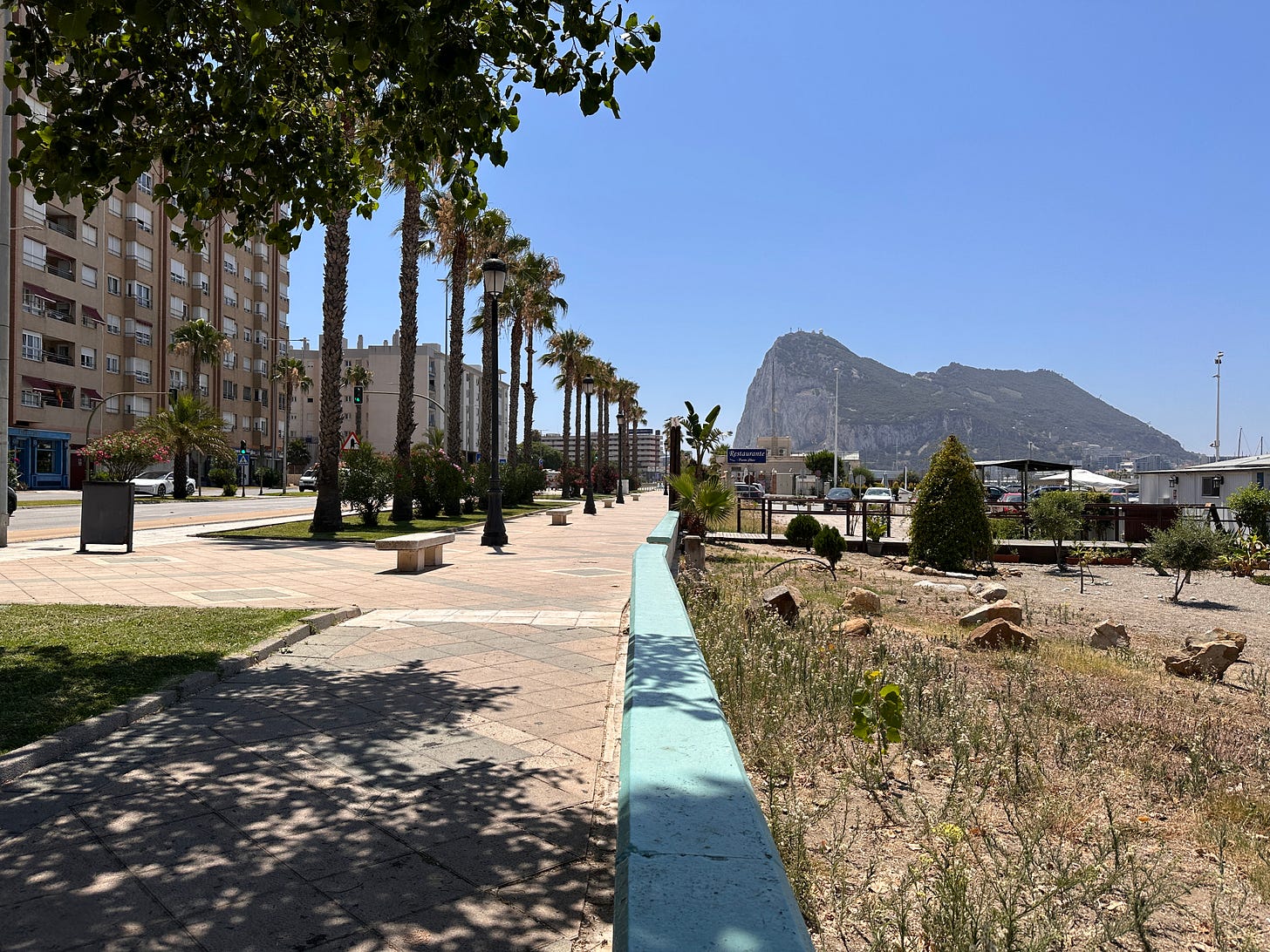 View of the Rock of Gibraltar from La Línea