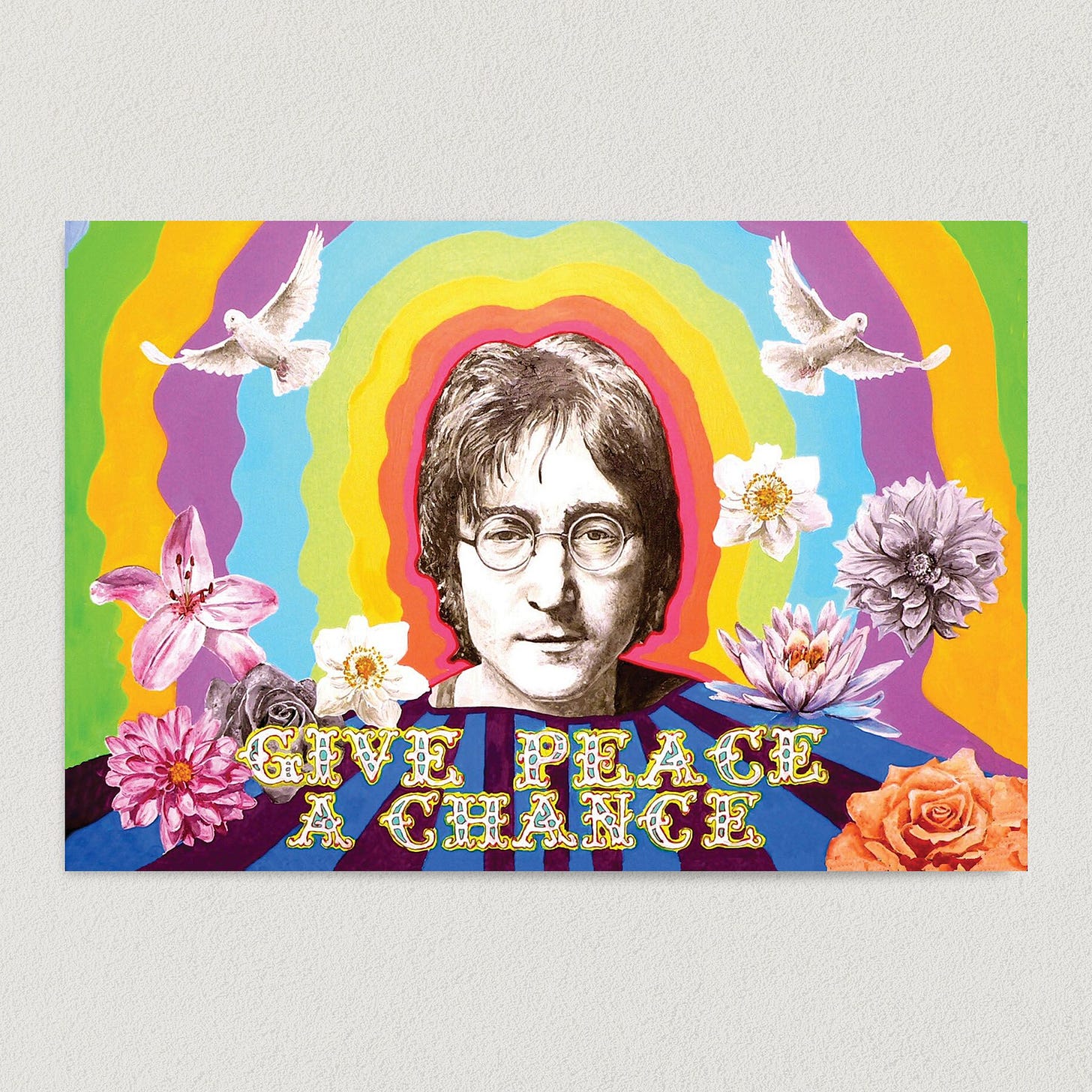 Give Peace A Chance Art Print Poster 18" x 12" Wall Art | Buy Now