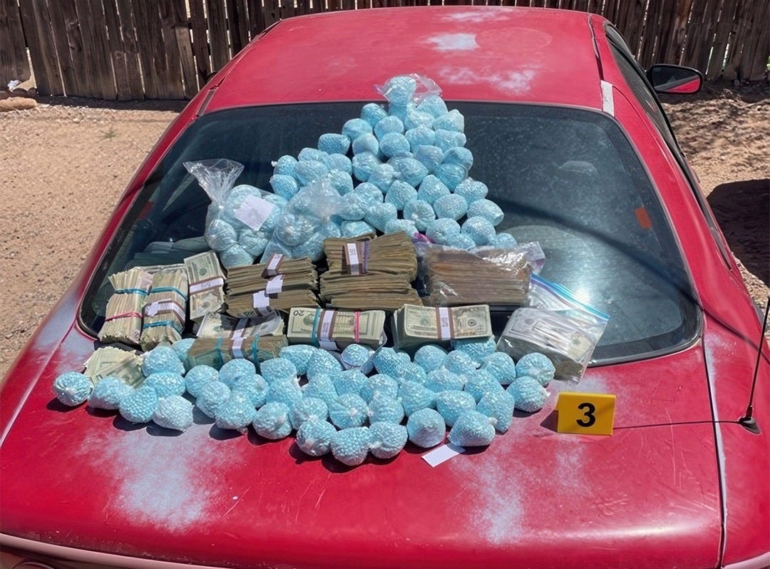 Fentanyl seizures like this one are down sharply along the US Southern Border with Mexico