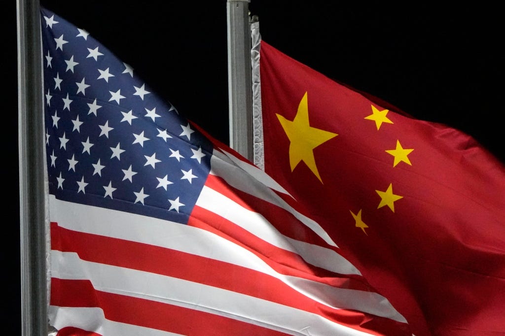 US and China flags