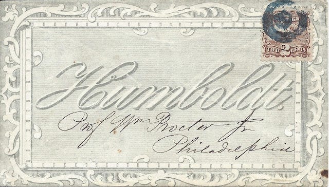 Decorative envelope that reads "Humboldt"