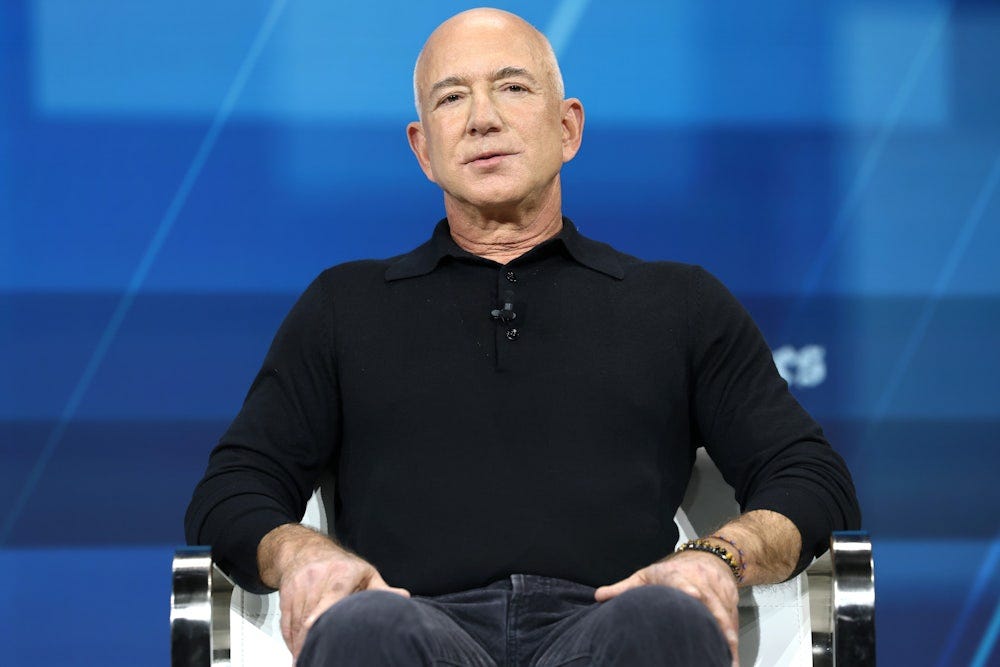 Jeff Bezos at the New York Times's annual DealBook summit in New York City 